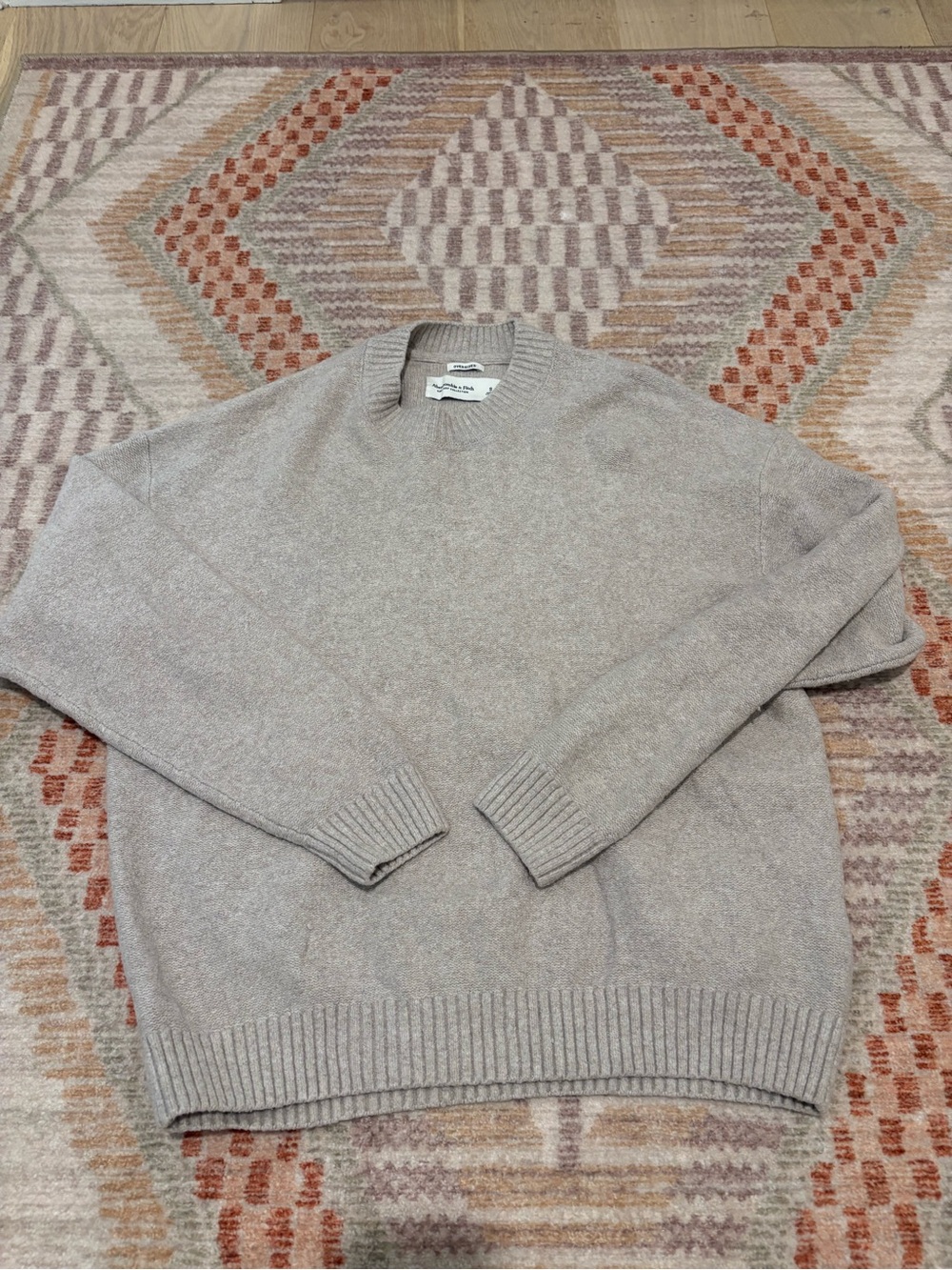 Abercrombie & Fitch Men's Crewneck Sweater in Light Taupe